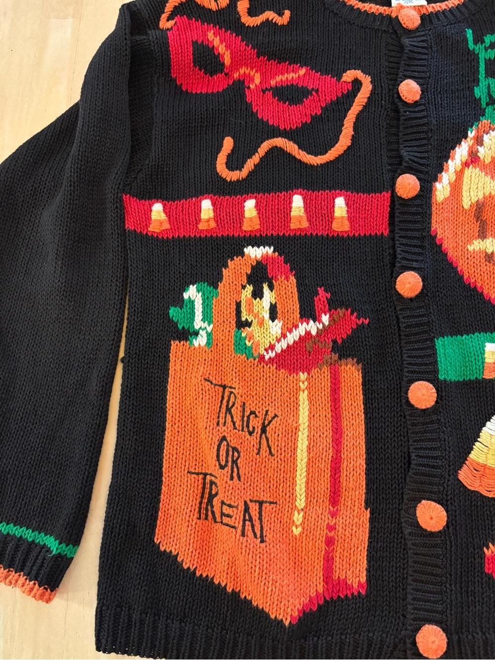 Vintage Alexandra Bartlett Halloween Knit Cardigan size M - Picture 2 of 8